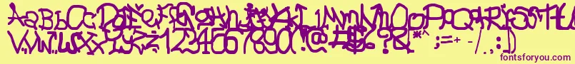 GmaffShit Font – Purple Fonts on Yellow Background