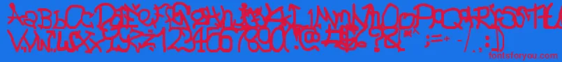 Police GmaffShit – polices rouges sur fond bleu