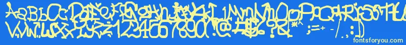 GmaffShit Font – Yellow Fonts on Blue Background