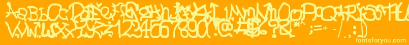 GmaffShit Font – Yellow Fonts on Orange Background