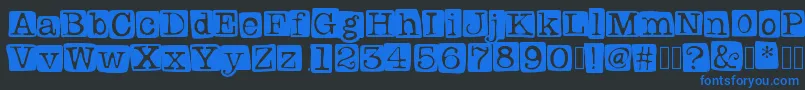 Badlystamped Font – Blue Fonts on Black Background