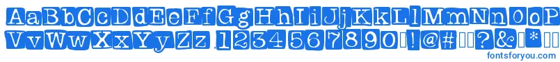 Badlystamped Font – Blue Fonts on White Background