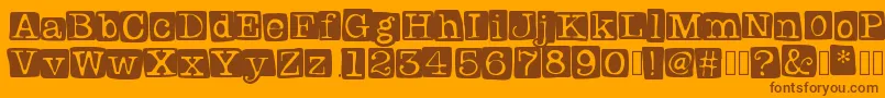 Badlystamped Font – Brown Fonts on Orange Background