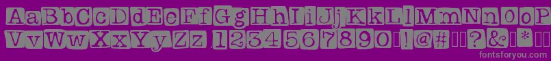 Badlystamped Font – Gray Fonts on Purple Background