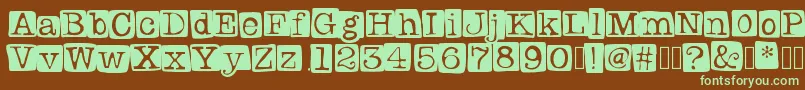 Badlystamped Font – Green Fonts on Brown Background