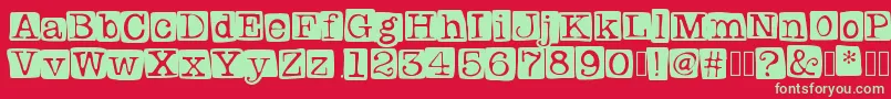 Badlystamped Font – Green Fonts on Red Background