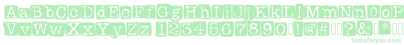 Badlystamped-Schriftart – Grüne Schriften auf weißem Hintergrund