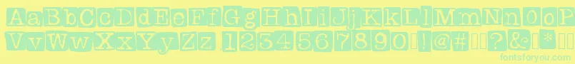 Fonte Badlystamped – fontes verdes em um fundo amarelo