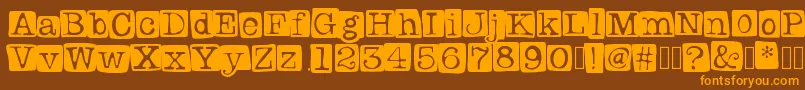 Badlystamped Font – Orange Fonts on Brown Background