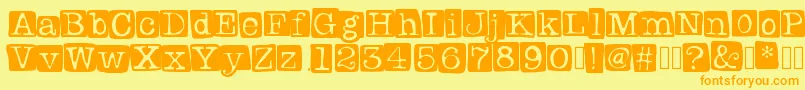 Badlystamped Font – Orange Fonts on Yellow Background