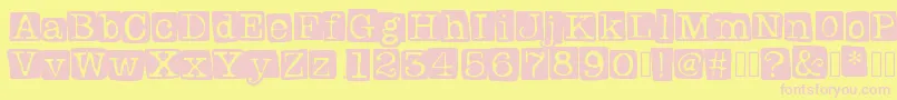 Badlystamped Font – Pink Fonts on Yellow Background