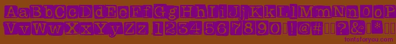 Badlystamped Font – Purple Fonts on Brown Background