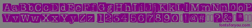 Badlystamped Font – Purple Fonts on Gray Background