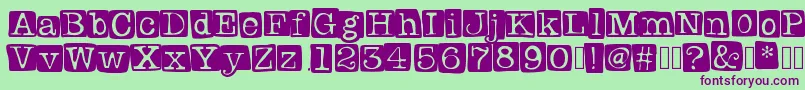 Badlystamped Font – Purple Fonts on Green Background