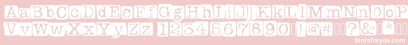 Badlystamped-Schriftart – Weiße Schriften auf rosa Hintergrund