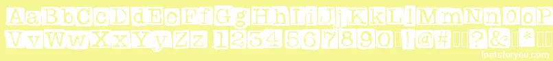 Badlystamped Font – White Fonts on Yellow Background