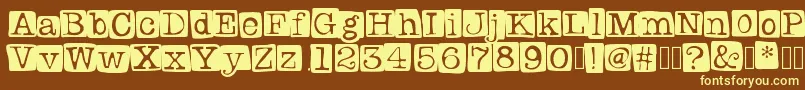 Badlystamped Font – Yellow Fonts on Brown Background