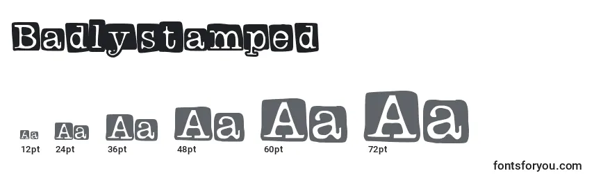 Badlystamped Font Sizes