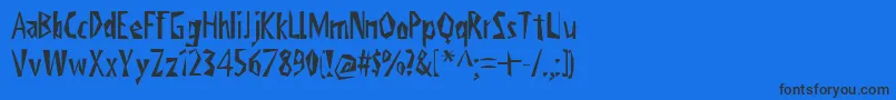 ViktorsLittlCreepyHorror-Schriftart – Schwarze Schriften auf blauem Hintergrund