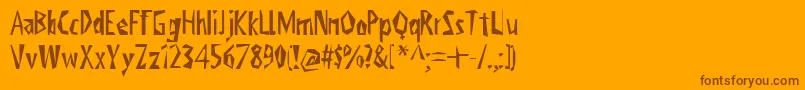 フォントViktorsLittlCreepyHorror – オレンジの背景に茶色のフォント