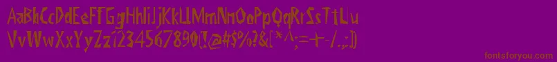 Шрифт ViktorsLittlCreepyHorror – коричневые шрифты на фиолетовом фоне