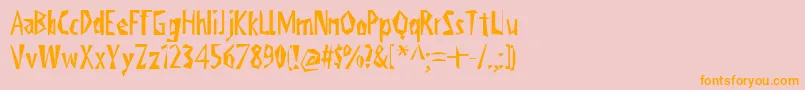 Fonte ViktorsLittlCreepyHorror – fontes laranjas em um fundo rosa