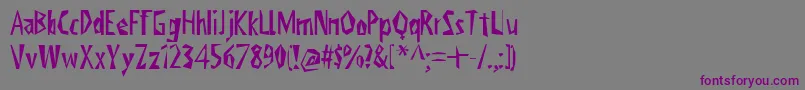 フォントViktorsLittlCreepyHorror – 紫色のフォント、灰色の背景