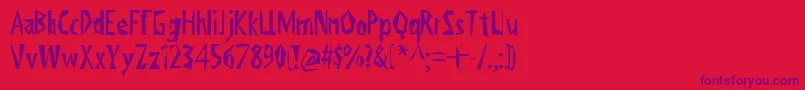 ViktorsLittlCreepyHorror-Schriftart – Violette Schriften auf rotem Hintergrund