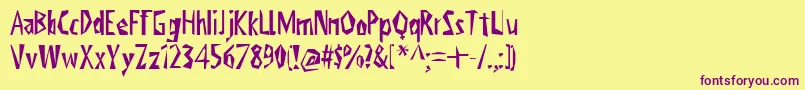 ViktorsLittlCreepyHorror Font – Purple Fonts on Yellow Background