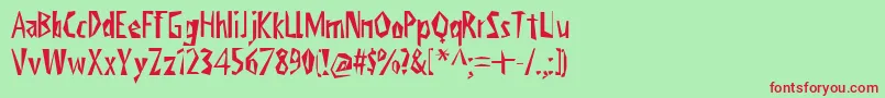 ViktorsLittlCreepyHorror Font – Red Fonts on Green Background