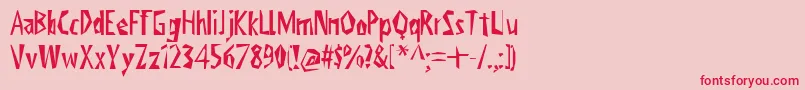 ViktorsLittlCreepyHorror-Schriftart – Rote Schriften auf rosa Hintergrund