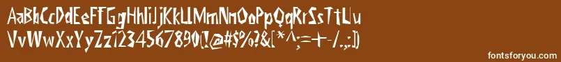 Шрифт ViktorsLittlCreepyHorror – белые шрифты на коричневом фоне