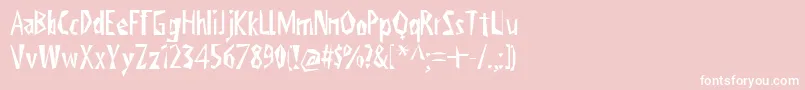 ViktorsLittlCreepyHorror-fontti – valkoiset fontit vaaleanpunaisella taustalla