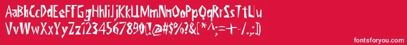 ViktorsLittlCreepyHorror-fontti – valkoiset fontit punaisella taustalla