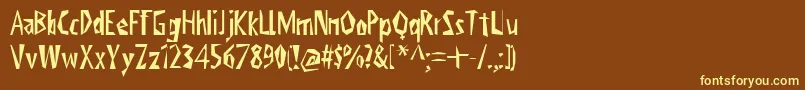 Шрифт ViktorsLittlCreepyHorror – жёлтые шрифты на коричневом фоне