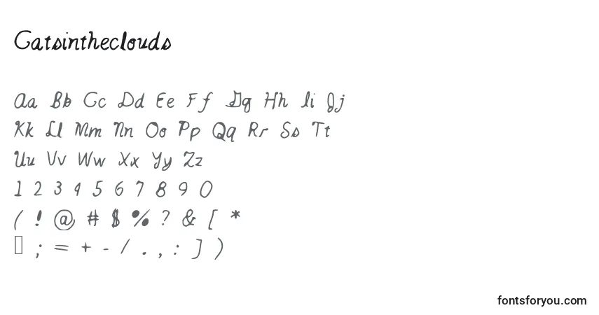Шрифт Catsintheclouds – алфавит, цифры, специальные символы