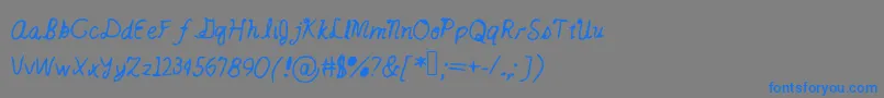 Catsintheclouds-Schriftart – Blaue Schriften auf grauem Hintergrund