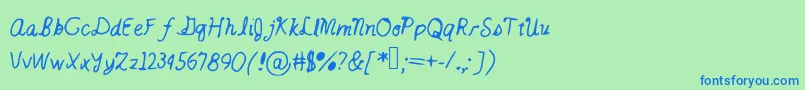 Catsintheclouds Font – Blue Fonts on Green Background