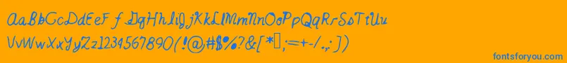 Weitere Informationen zur Catsintheclouds-Schriftart Catsintheclouds-Schriftart – Blaue Schriften auf orangefarbenem Hintergrund