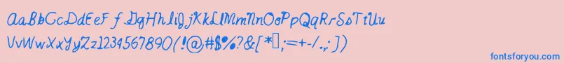 Catsintheclouds Font – Blue Fonts on Pink Background