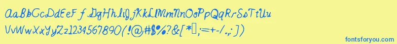 Catsintheclouds Font – Blue Fonts on Yellow Background