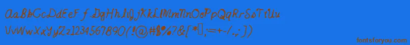 Catsintheclouds-Schriftart – Braune Schriften auf blauem Hintergrund