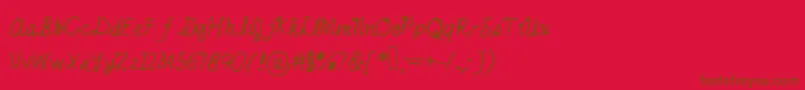 Catsintheclouds-Schriftart – Braune Schriften auf rotem Hintergrund