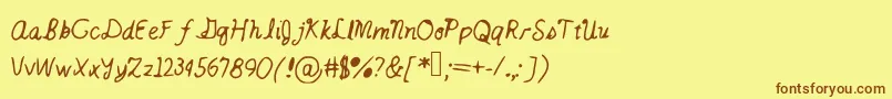 Catsintheclouds Font – Brown Fonts on Yellow Background