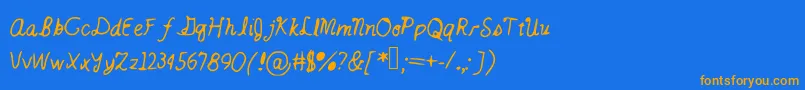 Catsintheclouds-Schriftart – Orangefarbene Schriften auf blauem Hintergrund