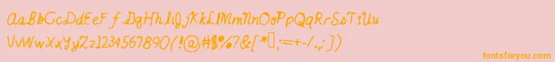 Catsintheclouds Font – Orange Fonts on Pink Background