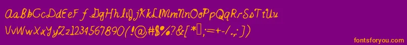 Catsintheclouds Font – Orange Fonts on Purple Background