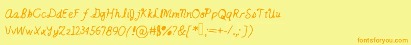 Catsintheclouds Font – Orange Fonts on Yellow Background