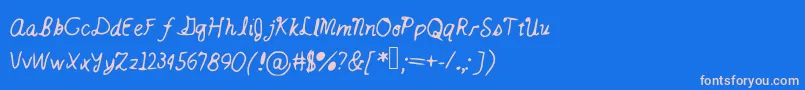 Catsintheclouds Font – Pink Fonts on Blue Background