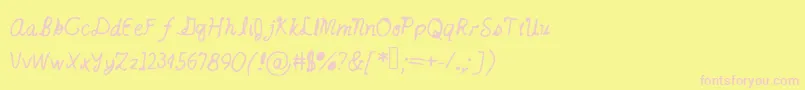 Catsintheclouds Font – Pink Fonts on Yellow Background